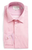 Men's Ted Baker London Carver Trim Fit Geometric Dress Shirt .5 32/33 - Pink