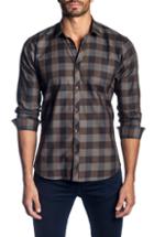 Men's Jared Lang Trim Fit Check Sport Shirt - Brown