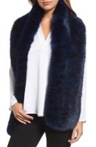 Women's Halogen Cool Tiger Faux Fur Stole, Size - Blue