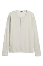 Men's Stone Rose Trim Fit Henley - Beige