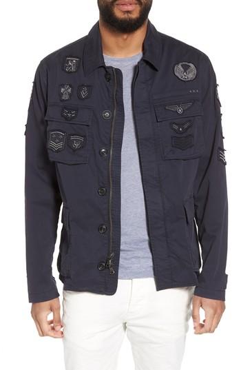 Men's John Varvatos Fit Patch Jacket, Size Small - Blue