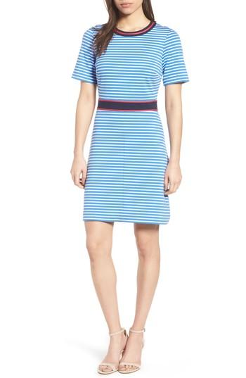 Women's Draper James Stripe Persley Ponte Fit & Flare Dress - Blue