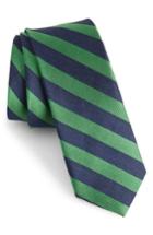 Men's The Tie Bar Lumber Stripe Silk & Linen Tie, Size - Green
