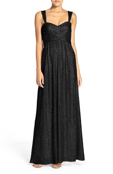 Women's Amsale 'loire' Sweetheart Neck Sequin Gown
