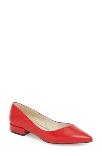 Women's Kenneth Cole New York Ames Pointy Toe Flat M - Red