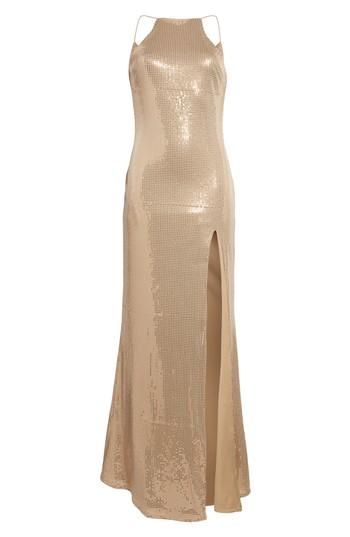 Women's Nbd Jacket Halter Gown - Metallic
