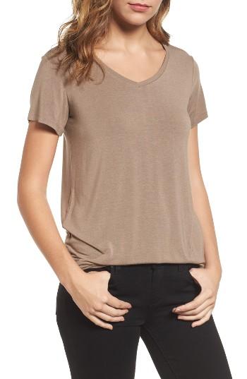 Women's Halogen Modal Jersey V-neck Tee - Brown
