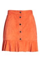 Women's Ganni Salvia Suede Skirt Us / 36 Eu - Orange