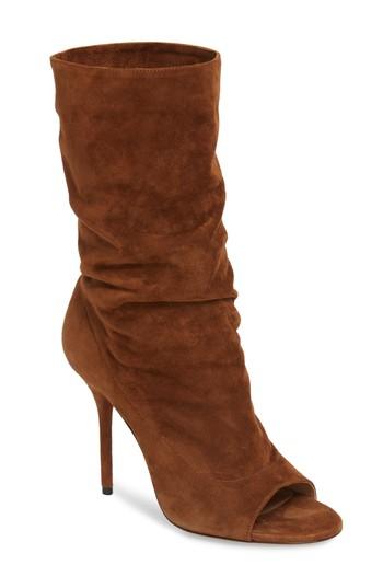 Women's Aquazzura Touche Open Toe Boot .5us / 35.5eu - Brown