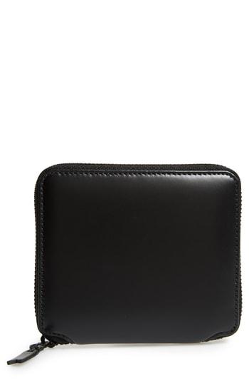 Men's Comme Des Garcons Leather French Wallet - Black