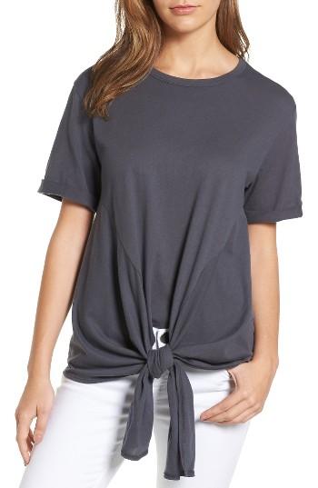 Women's Caslon Tie Front Tee - Grey
