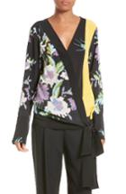 Women's Diane Von Furstenberg Floral Silk Wrap Blouse