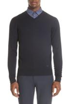 Men's Emporio Armani V-neck Wool Sweater Us / 48 Eu R - Blue