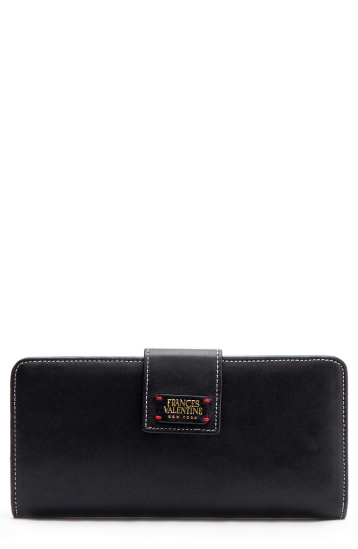Women's Frances Valentine Jefferson Slim Calfskin Leather Wallet - Black