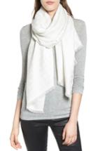 Women's Tory Burch Traveler Jacquard Oblong Scarf, Size - White