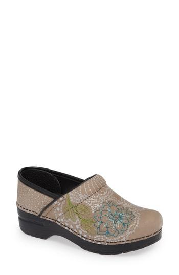 Women's Dansko Embroidered Professional Clog .5-6us / 36eu M - Grey
