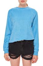 Women's Topshop Terry Sweatshirt Us (fits Like 0) - Blue