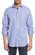 Men's Bugatchi Classic Fit Jacquard Check Sport Shirt - Purple