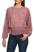 Women's 1.state Disty Floral Blouson Top - Black