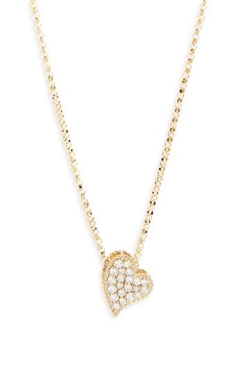 Women's Roberto Coin Princess Diamond Pave Heart Necklace