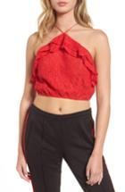 Women's Afrm Goldie Lace Halter Top - Red