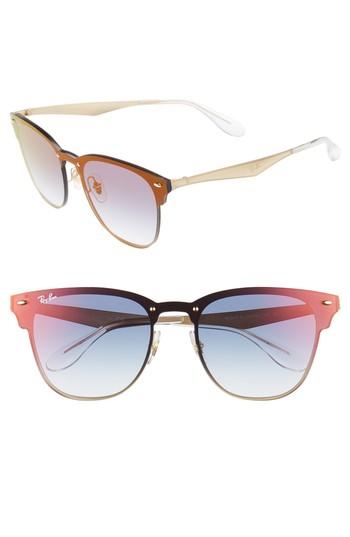 Women's Ray-ban Blaze Clubmaster 47mm Sunglasses - Gold