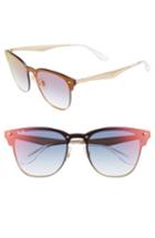 Women's Ray-ban Blaze Clubmaster 47mm Sunglasses - Gold