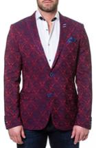 Men's Maceoo Descartes Jacquard Linen & Cotton Blend Sport Coat (m) - Red