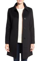 Petite Women's Fleurette Fit & Flare Wool Coat P - Black