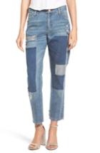 Women's Tinsel Embroidered Patch Boyfriend Jeans - Blue