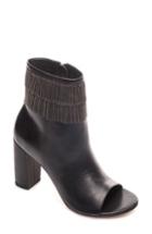Women's Bernardo Honour Fringe Peep Toe Bootie .5 M - Black