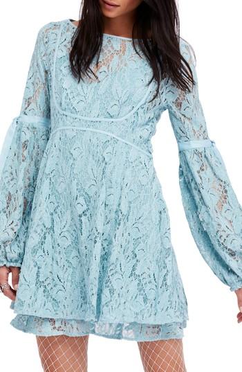 Women's Free People Rubi Lace Mini Dress - Blue