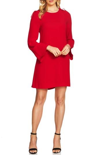 Women's Cece Moss Tie Shoulder Bell Sleeve Shift Dress - Red