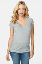 Women's Maternal America V-neck Maternity/nursing Tee - Grey