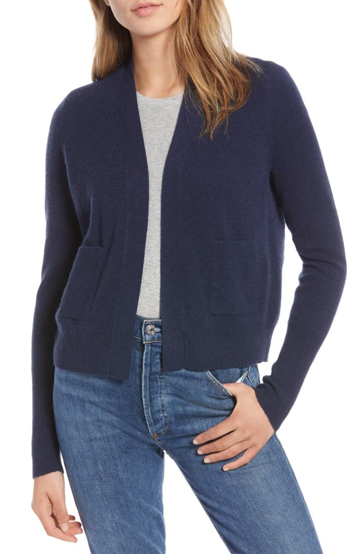 Women's 1901 Cashmere Cardigan, Size - Burgundy