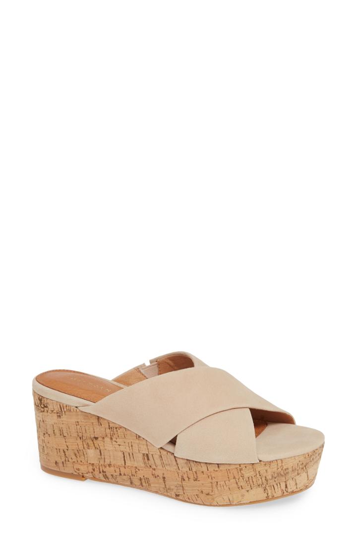 Women's Halogen Elena Platform Wedge Sandal M - Beige