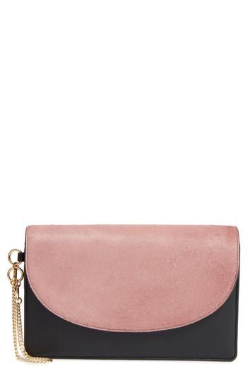 Diane Von Furstenberg Saddle Genuine Calf Hair & Leather Clutch - Purple