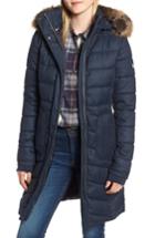 Women's Barbour Foreland Quilt Mix Coat With Detachable Faux Fur Trim Us / 8 Uk - Blue