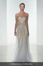 Women's Amsale Talia Hand Beaded Low V-neck Gown, Size In Store Only - Pink