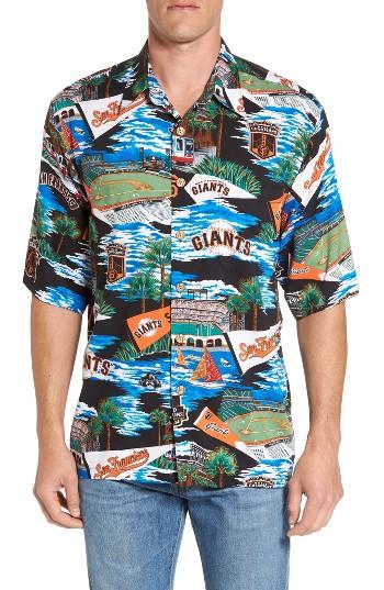 Men's Reyn Spooner San Francisco Giants Print Camp Shirt - Black