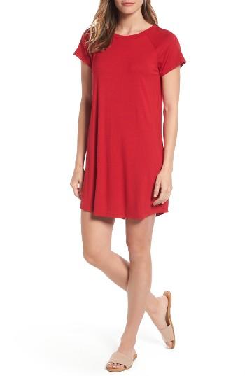 Women's Bobeau Back Cutout T-shirt Dress - Red