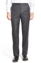 Men's Monte Rosso Flat Front Sharkskin Wool Trousers