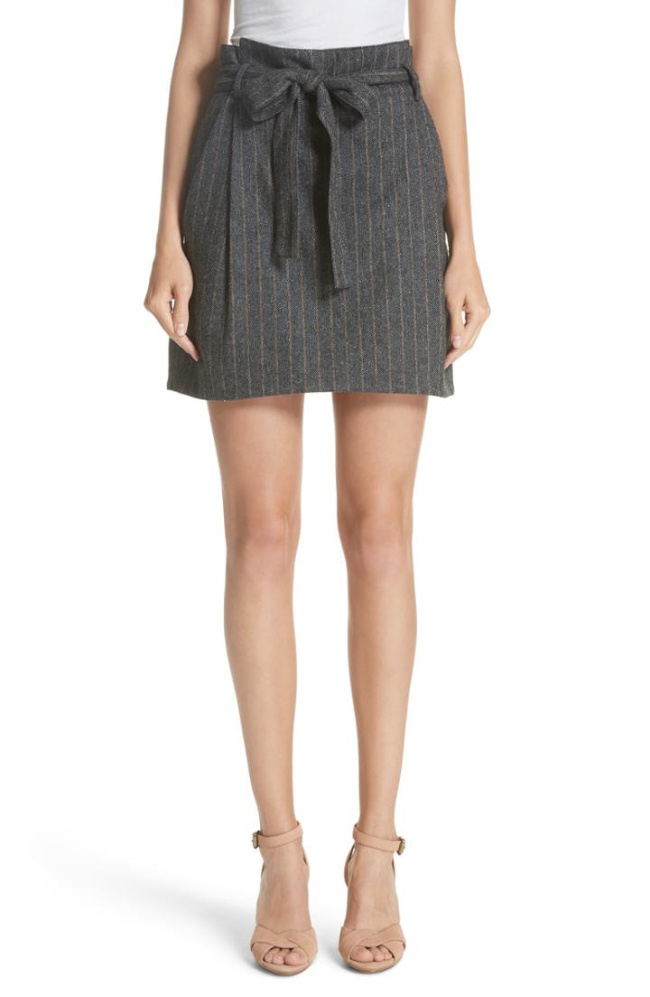 Women's Ulla Johnson Leo Paperbag Waist Wool & Silk Blend Skirt