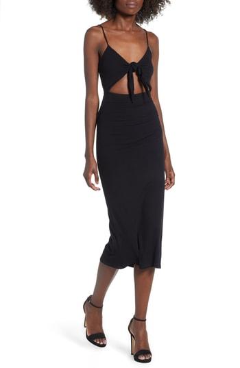 Women's Afrm Dallas Midi Dress - Black