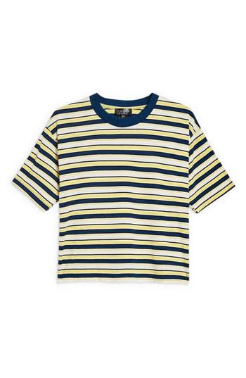 Women's Topshop Multi Stripe Boxy T-shirt Us (fits Like 6-8) - Yellow