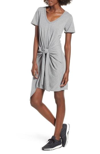 Women's Socialite Tie Waist T-shirt Dress - Grey