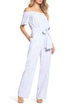 Women's Charles Henry Off The Shoulder Jumpsuit - Blue