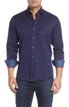 Men's Stone Rose Textured Sport Shirt - Blue