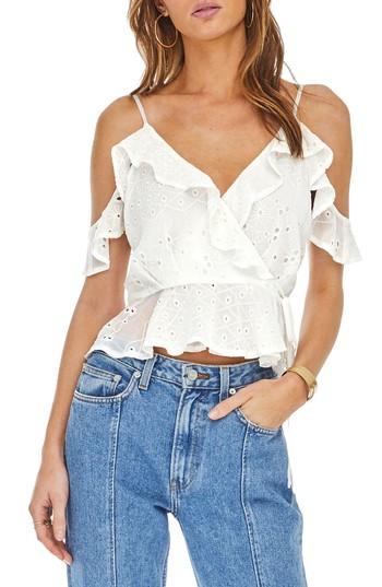 Women's Astr The Label April Cold Shoulder Top - Ivory