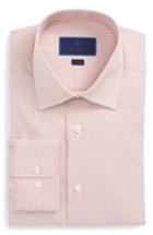 Men's David Donahue Trim Fit Check Dress Shirt .5 34/35 - Orange